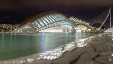 VALENCIA, SPAIN - NOV 18, 2021: L'Hemisferic and Science Museum Principe Felipe in City of Arts and Sciences in The City of Arts and Sciences designed by Santiago Calatrava and Felix Candela