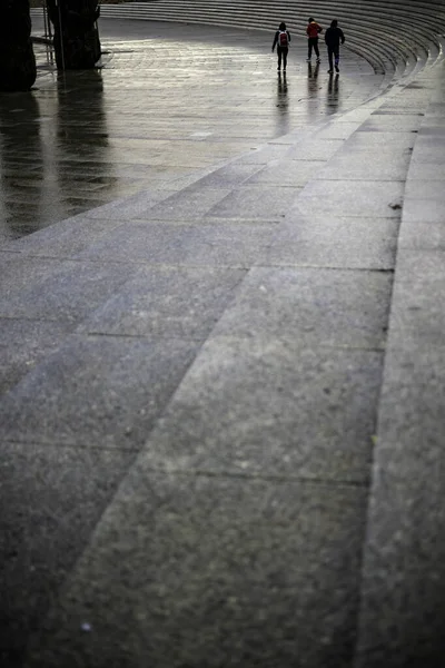 Wet Pedestrian Stairway Rain — 스톡 사진