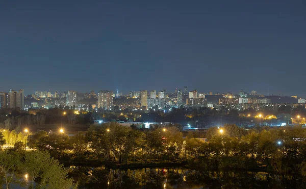 Night Cityscape Big City Awesome Bright Multi Colored Light Curfew — Stockfoto