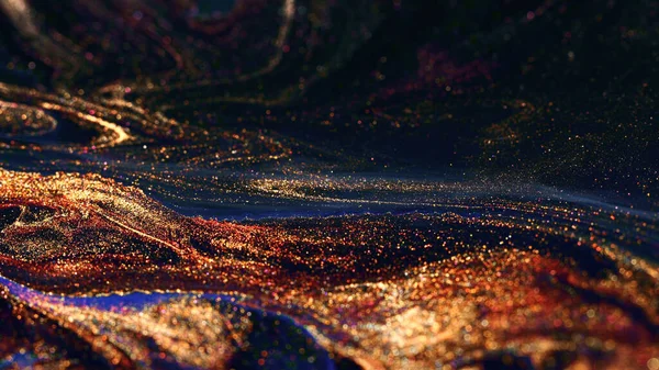黄金河流-艺术。天然奢侈品。它的风格包括液体大理石的涡旋. — 图库照片
