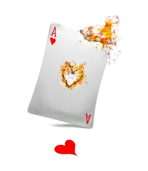 Pangs Love Losing Your Loved One Burning Flame Playing Cards — Stock Photo, Image