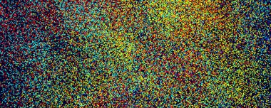 Renkli bokeh 'lerden oluşan büyük bir birikim. Konfeti, sancak 3D görüntüleme