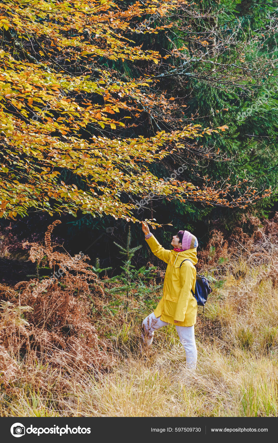 Bright yellow store raincoat