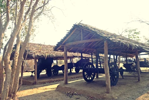 Wooden Carriage Village — Stock Photo, Image