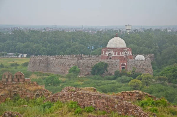 Ερείπια Του Οχυρού Tughlakabad Δελχί Ινδία — Φωτογραφία Αρχείου