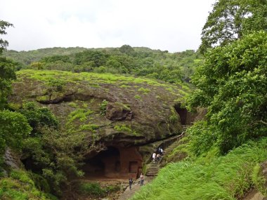 Kanheri Budist mağaralarında oyma Mumbai maharashtra