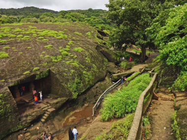 Kanheri Budist mağaralarında oyma Mumbai maharashtra