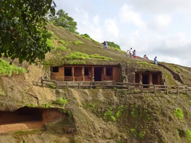 Kanheri Budist mağaralarında oyma Mumbai maharashtra