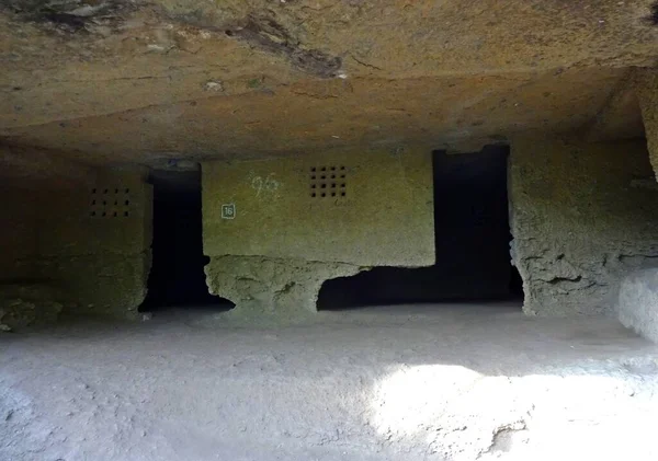 Snijden Kanheri Boeddhistische Grotten Mumbai Maharashtra — Stockfoto