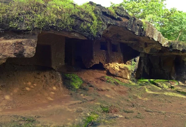 Carving Kanheri Buddhist Caves Mumbai Maharashtra — Stock Photo, Image