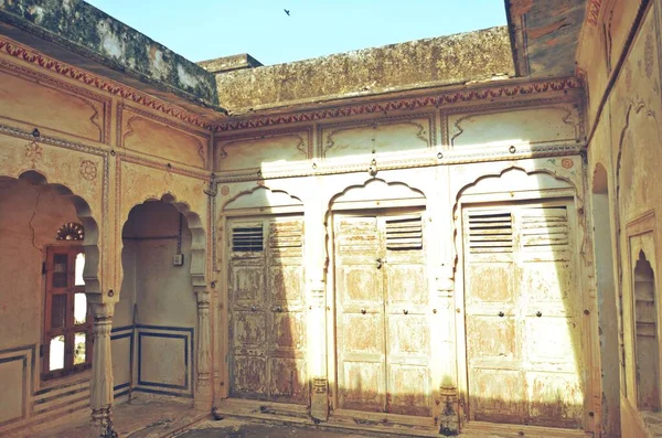 Antigua Mansión Artística Haweli Ciudad Mandawa Rajasthan India — Foto de Stock