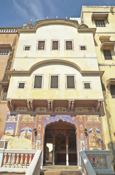 Oude Artistieke Herenhuis Haweli Van Mandawa Stad Rajasthan India — Stockfoto