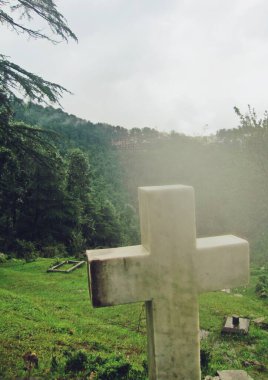 Himachal Pradesh Hindistan 'daki mezarlık.