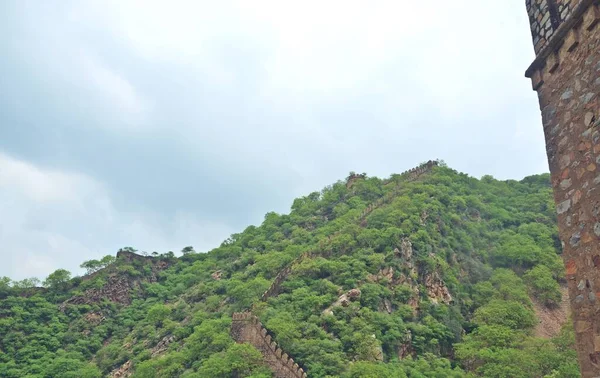 Σύνορο Τείχος Του Alwar Fort Rajasthan Ινδία — Φωτογραφία Αρχείου