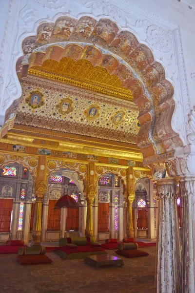 位于拉贾斯坦邦Jodhpur的Mehrangarh Seesh Mahal宫内部 — 图库照片