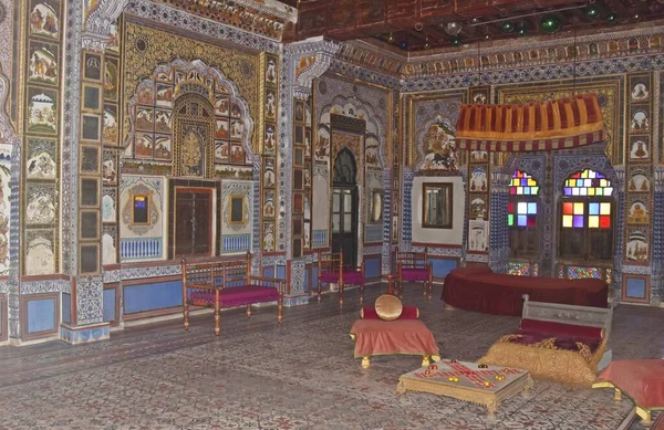 Interior Mehrangarh Seesh Mahal Palácio Jodhpur Rajasthan — Fotografia de Stock