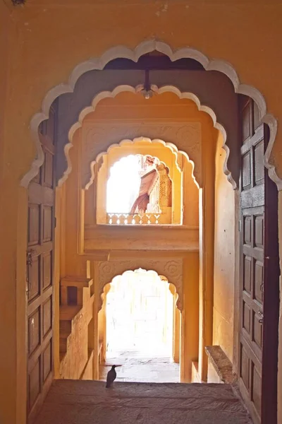 Εσωτερικό Του Mehrangarh Seesh Mahal Palace Στο Jodhpur Rajasthan — Φωτογραφία Αρχείου