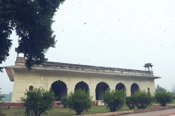 Bâtiment Ère Mughal Intérieur Site Patrimoine Mondial Unesco Fort Rouge — Photo