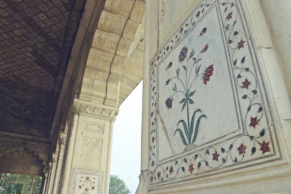 Interior Mesquita Forte Vermelho Novo Delhi — Fotografia de Stock