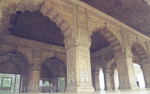Mughal Era Budynku Wewnątrz Unesco Światowego Dziedzictwa Unesco Czerwony Fort — Zdjęcie stockowe