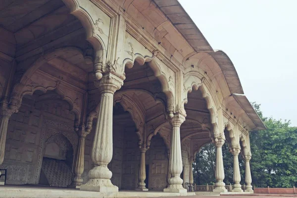 Budova Mughal Éry Uvnitř Unesco Světového Dědictví Červená Pevnost Staré — Stock fotografie