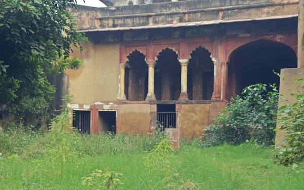 Bâtiment Ère Mughal Intérieur Site Patrimoine Mondial Unesco Fort Rouge — Photo