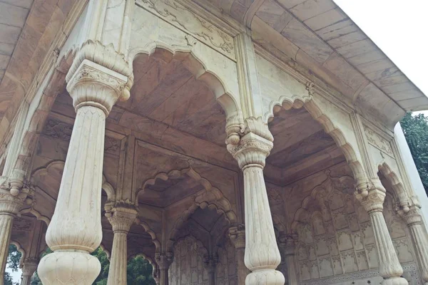 Bâtiment Ère Mughal Intérieur Site Patrimoine Mondial Unesco Fort Rouge — Photo