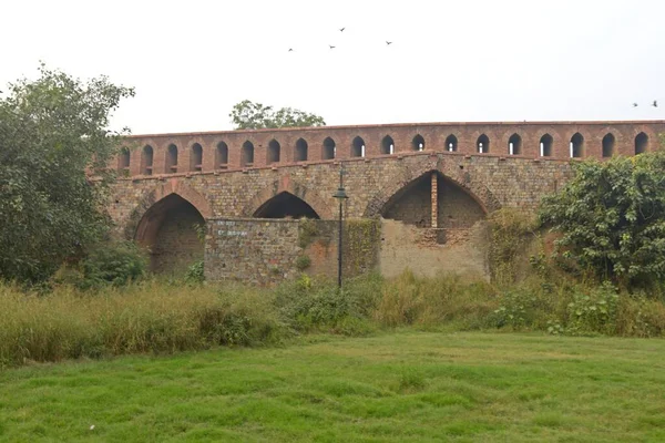 Grenzmauer Des Unesco Welterbes Rotes Fort Neu Delhi Indien — Stockfoto