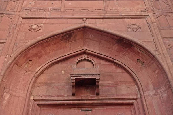 Detaljarbete Unescos Världsarvslista Rött Fort Delhi India — Stockfoto