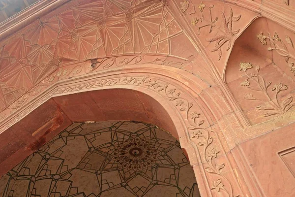 Докладно Працює Єкті Всесвітньої Спадщини Unesco Червоному Форті Новому Делі — стокове фото