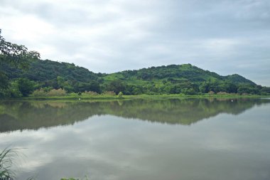 beautiful lake middle in the forest