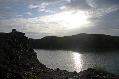 beautiful lake middle in the forest