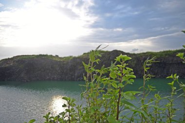 beautiful lake middle in the forest