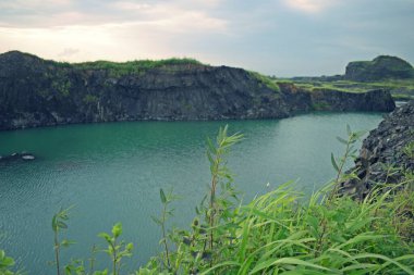 beautiful lake middle in the forest