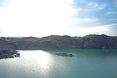 beautiful lake middle in the forest