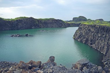 beautiful lake middle in the forest