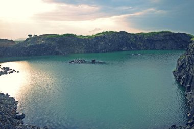 beautiful lake middle in the forest