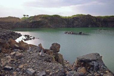 beautiful lake middle in the forest