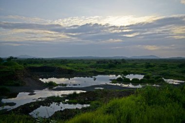 beautiful lake middle in the forest