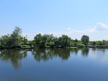 Dinyeper nehrinin deltası. Ukrayna, Kherson dikkat dağıtıcı 18 Temmuz 2020