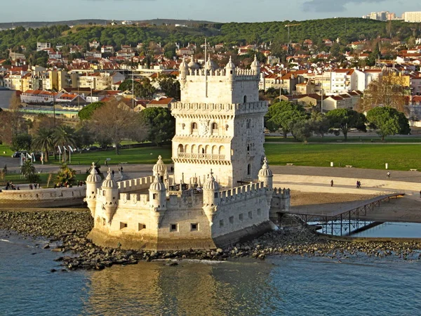 Lisbonne Belem Tower Vue Depuis Sundeck Janvier 2012 Croisière Sur — Photo