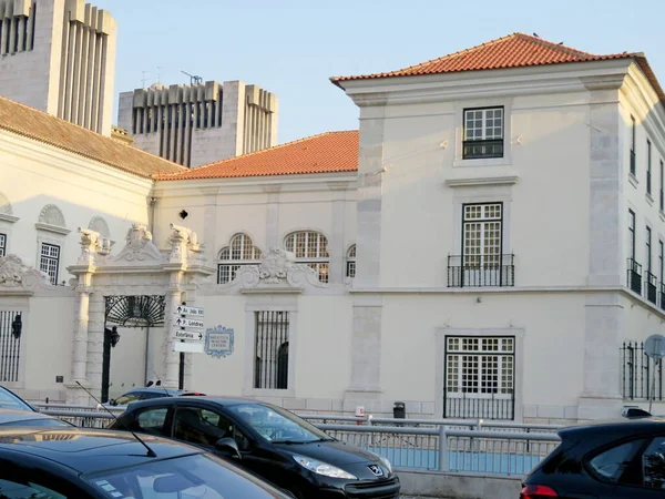 Lisbona Quartiere Campo Pequeno Galveias Palace Library Vista Dal Viale — Foto Stock