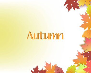 Bright red,orange gradient collection of autumn maple leaves background