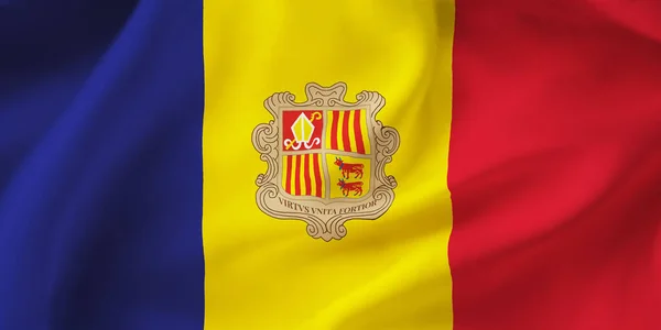 Ilustração Close Andorra Acenando Fundo Bandeira — Fotografia de Stock