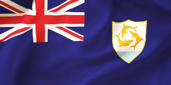 Anguillaの閉鎖イラスト旗を振って — ストック写真
