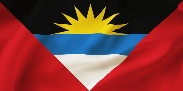 Ilustración Primer Plano Antigua Barbuda Ondeando Bandera —  Fotos de Stock