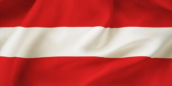 Closeup Illustration Austria Waving Flag — Stock Photo, Image