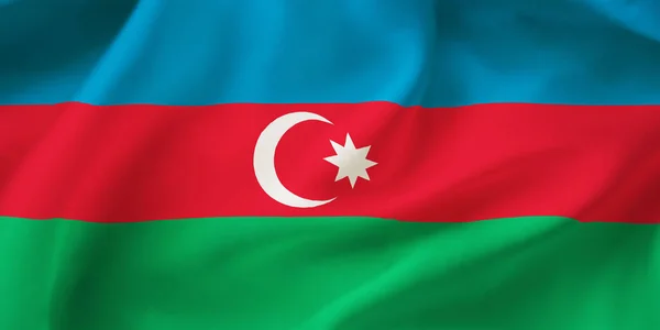 Ilustração Close Bandeira Acenando Azerbaijão — Fotografia de Stock