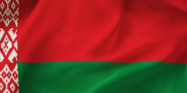 Primer Plano Ilustración Bandera Bielorrusa Ondeando —  Fotos de Stock