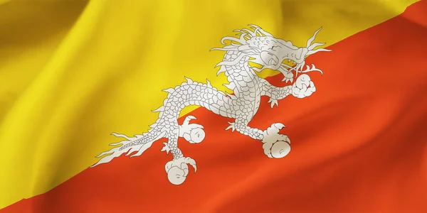 부탄의 깃발을 흔들고 — 스톡 사진